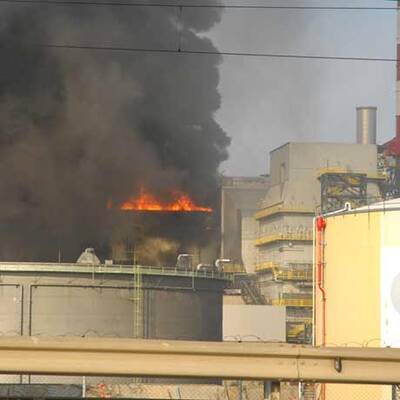 Großbrand am OMV-Gelände