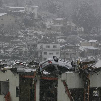 Eiseskälte im Katastrophengebiet