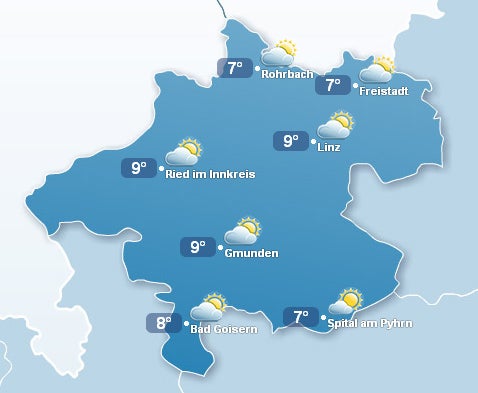 Ferienwetter für OÖ und die Steiermark