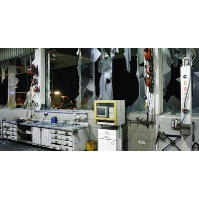 Bilder von der zerstörten Werkstätte in Altheim