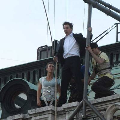 Stunt-Crew probt bei der Oper 