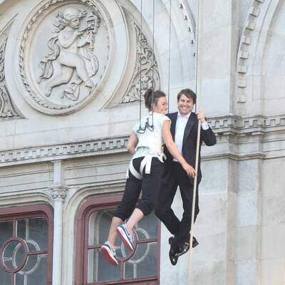 Stunt-Crew probt bei der Oper 