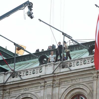 Stunt-Crew probt bei der Oper 