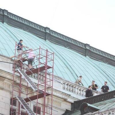 Stunt-Crew probt bei der Oper 