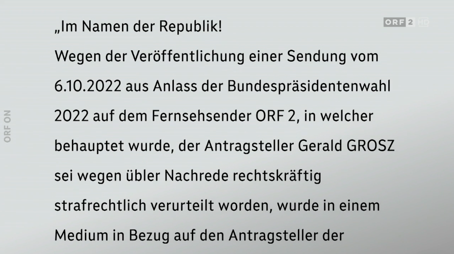 Gerald Grosz Veröffentlichung orf