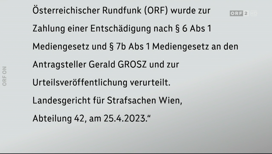 Gerald Grosz Veröffentlichung orf