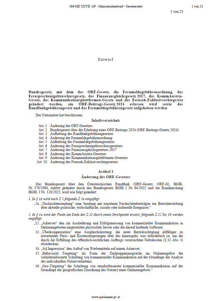 Das steht WIRKLICH im ORF-Gesetz