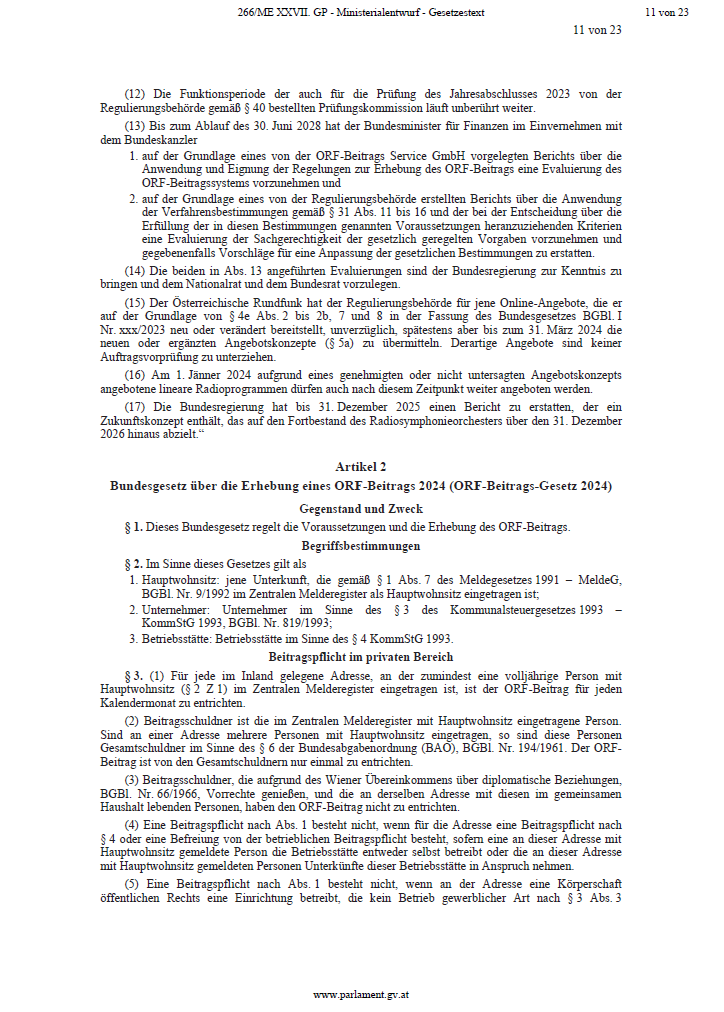 Das steht WIRKLICH im ORF-Gesetz