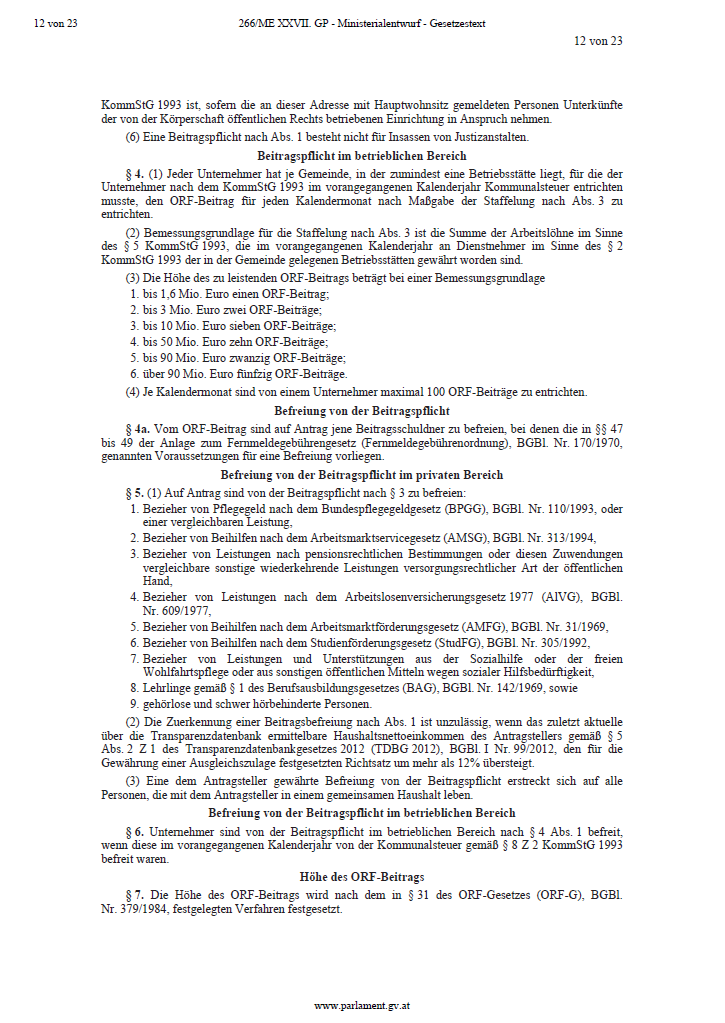 Das steht WIRKLICH im ORF-Gesetz