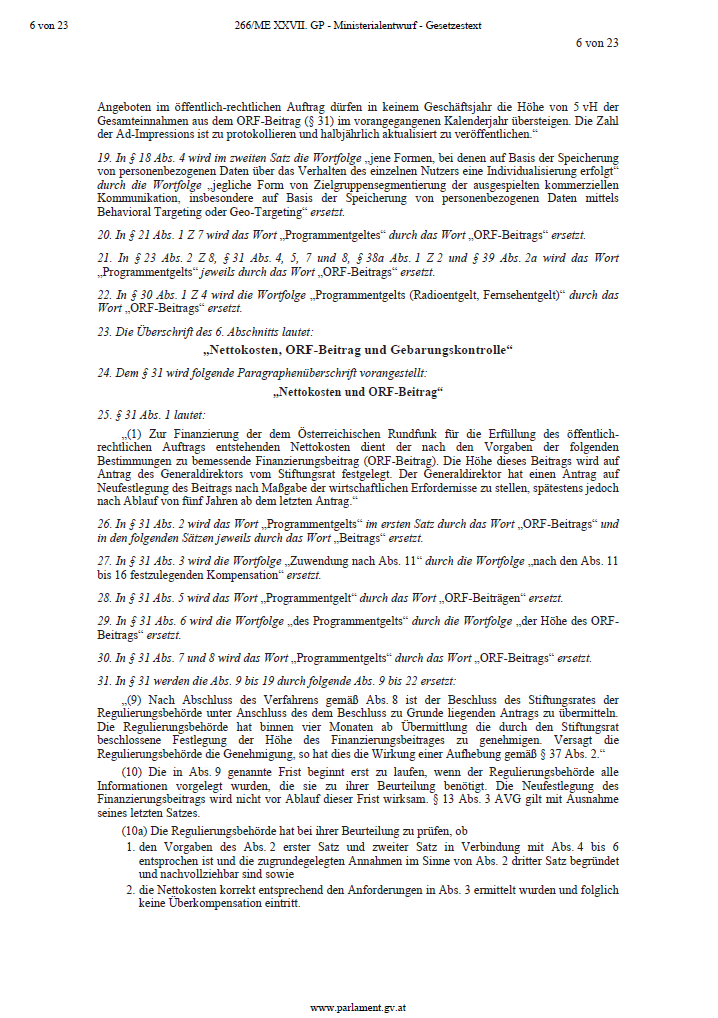 Das steht WIRKLICH im ORF-Gesetz