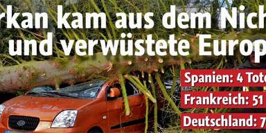 Europa von tödlichem Orkan heimgesucht