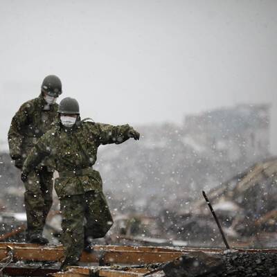 Eiseskälte im Katastrophengebiet