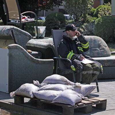 Aufräumen nach dem Hochwasser