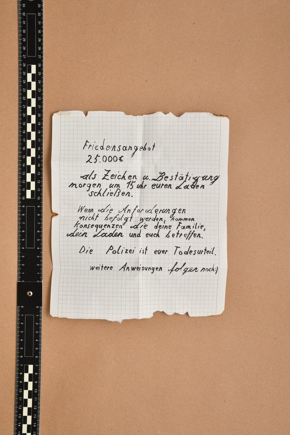 Brief Schutzgeldbande