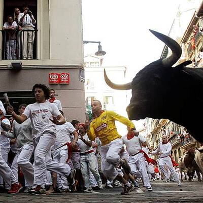 Stierhatz in Pamplona