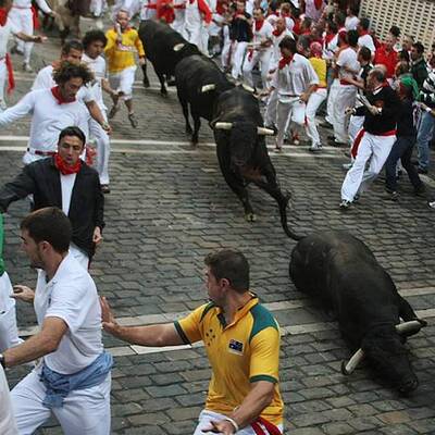 Stierhatz in Pamplona