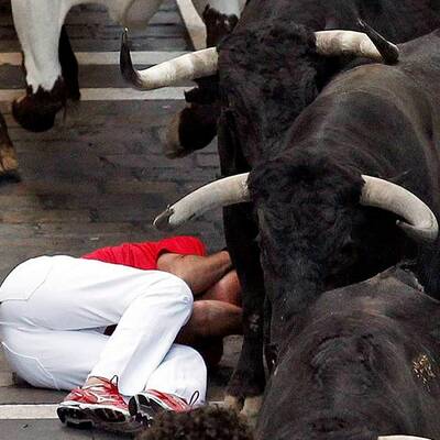 Stierhatz in Pamplona