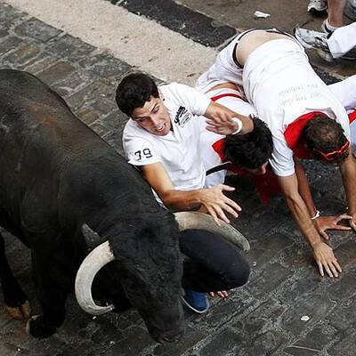 Stierhatz in Pamplona