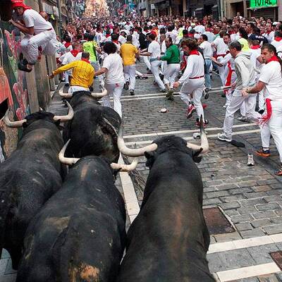 Stierhatz in Pamplona