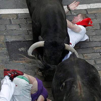 Stierhatz in Pamplona