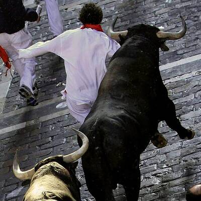 Stierhatz in Pamplona