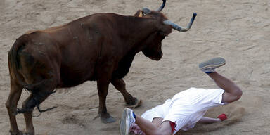 Panik beim Stiertreiben in Pamplona