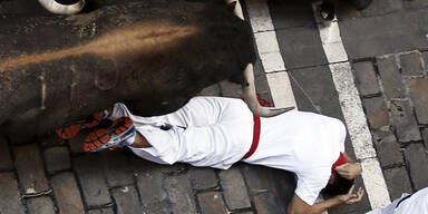 Panik beim Stiertreiben in Pamplona