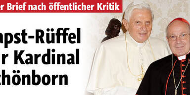 Papst-Rüffel für Schönborn