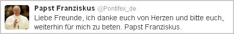 Der erste Tweet des neuen Papstes