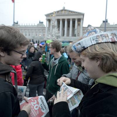 Kundgebung vor dem Parlament