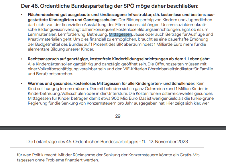 Anträge für den Bundesparteitag der SPÖ