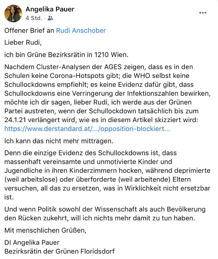 Wegen Corona-Politik: Grünen-Politikerin droht mit Parteiaustritt
