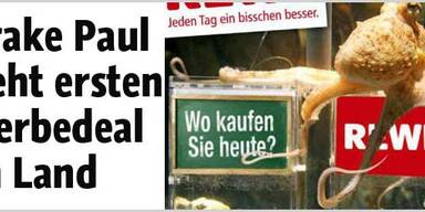 Krake Paul zieht 1. Werbedeal an Land