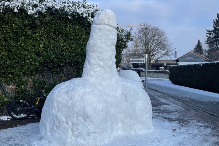 Schnee-Penis in Südhessen