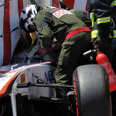 Schwerer Unfal von Perez im Monaco-Qualifying