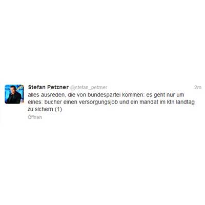 Petzner twittert über Parteiausschluss