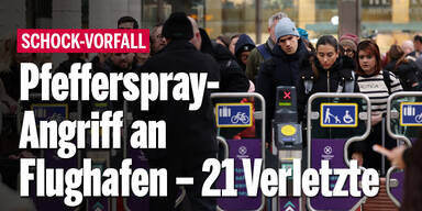 Pfefferspray-Angriff an Flughafen – 21 Verletzte