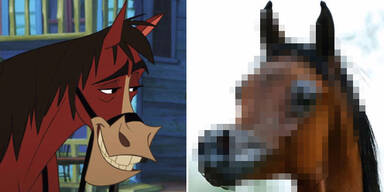 &Uuml;berz&uuml;chtetes Pferd sieht aus wie Comic-Tier