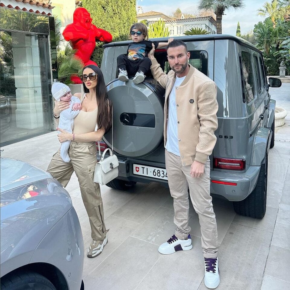 Philipp Plein mit Freundin Lucia und seinen Kindern