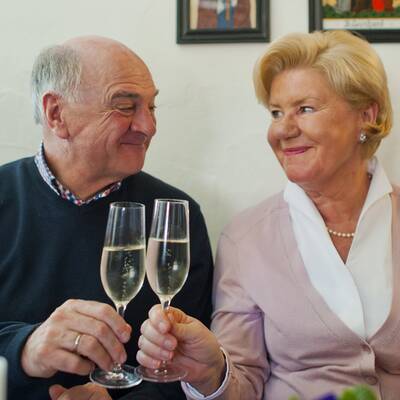 Am Nachmittag zeigt sich Pröll ganz entspannt