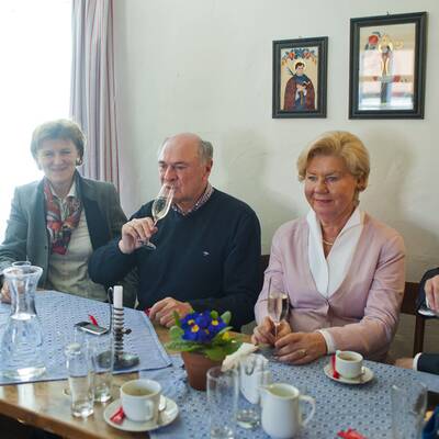 Am Nachmittag zeigt sich Pröll ganz entspannt