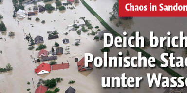 Deich bricht: Polnische Stadt überflutet