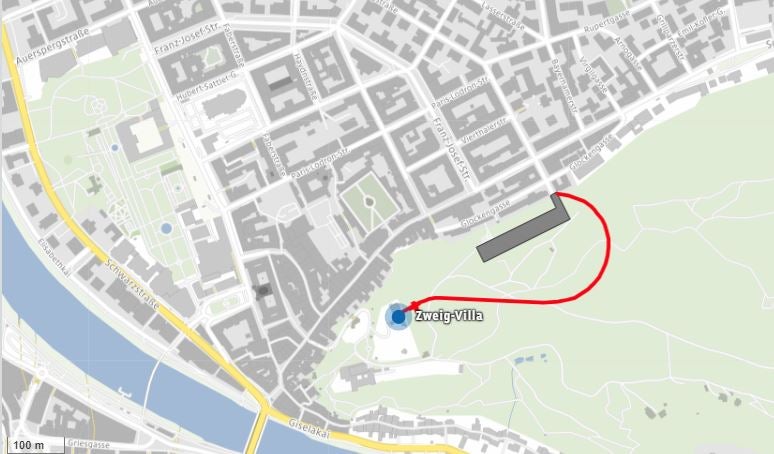 Geplanter Weg zur Villa.