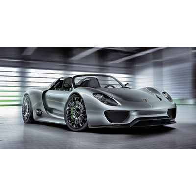 Porsches Hybrid-Sportwagen 918 vor dem Start