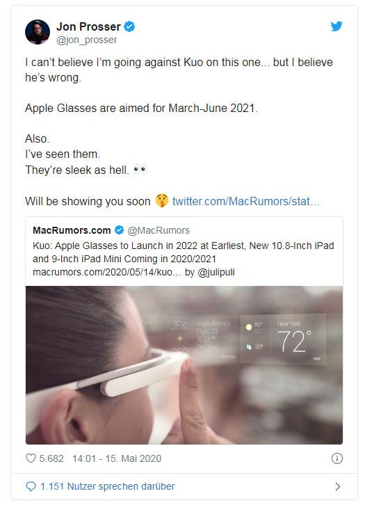 Video soll Apples smarte Brille zeigen