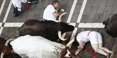 Touristen von Stieren aufgespießt 