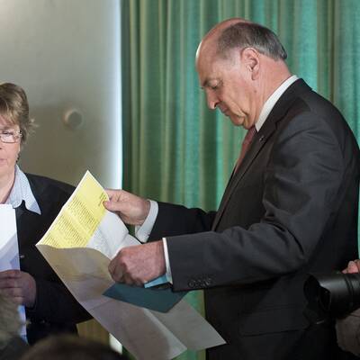 Am Nachmittag zeigt sich Pröll ganz entspannt