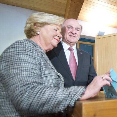 Am Nachmittag zeigt sich Pröll ganz entspannt