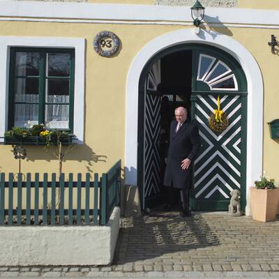 Am Nachmittag zeigt sich Pröll ganz entspannt