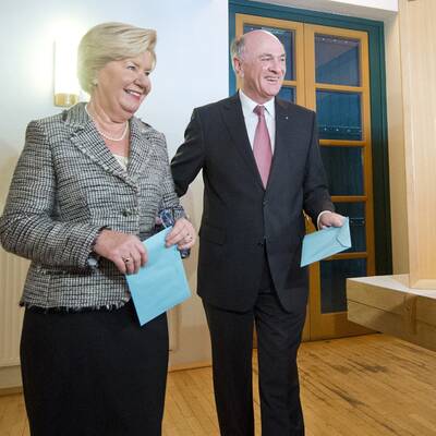 Am Nachmittag zeigt sich Pröll ganz entspannt